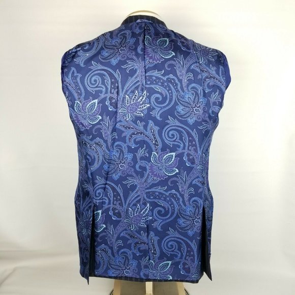 Etro Mens Suit 42R Blue Purple Stripe 2 Piece - Picture 8 of 12